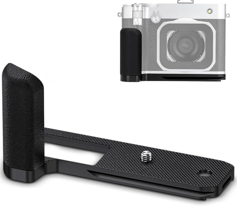 JJC GFX 100RF Hand Grip Handgrip for Fujifilm Fuji GFX100RF Camera, Metal GFX100 RF L Bracket Holder with Built-in Arca Quick Release Plate & Battery Compartment Opening Anti-Slip Microfiber Pads - Black - Image 1